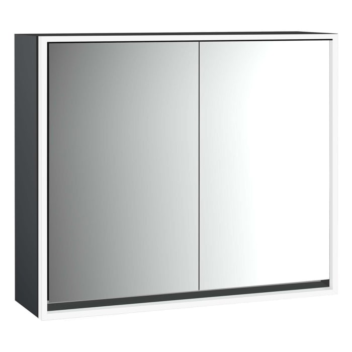 Emco loft LED-Lichtspiegelschrank 80 cm, 2 Türen, Aufputzmodell