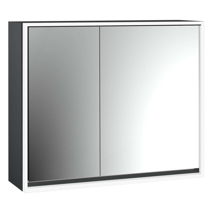 Emco loft LED-Lichtspiegelschrank 80 cm, 2 Türen, Aufputzmodell