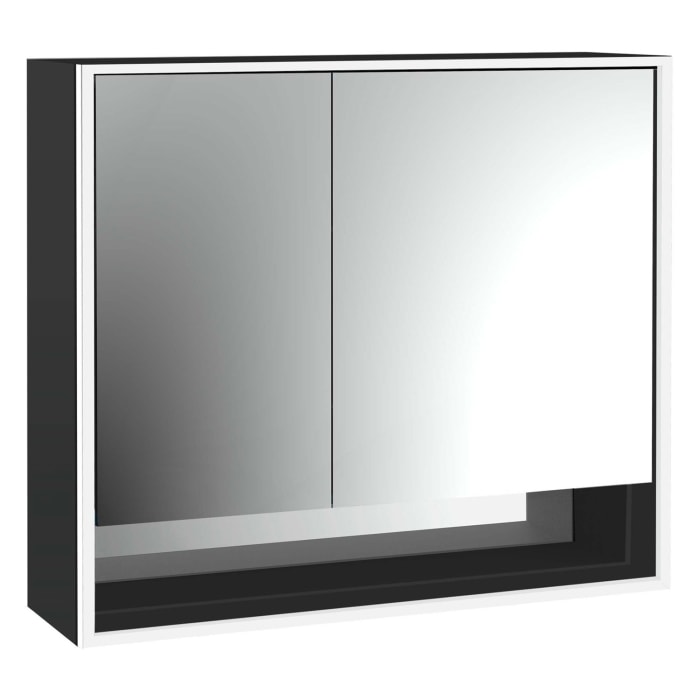 Emco loft LED-Lichtspiegelschrank 80 cm, 2 Türen mit Unterfach, Aufputzmodell