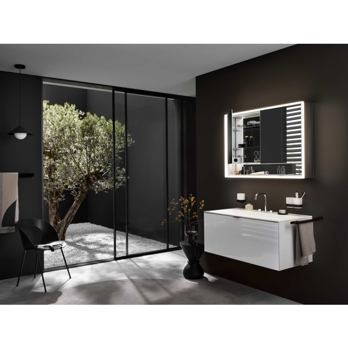 Emco loft LED-Lichtspiegelschrank 80 cm, 2 Türen und Unterfach, Aufputzmodell