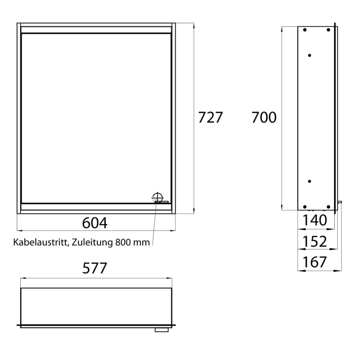 Emco prime 2 Facelift LED-Lichtspiegelschrank 60 cm mit 1 Tür, Unterputzmodell