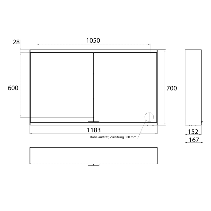 Emco prime 2 Facelift LED-Lichtspiegelschrank 120 cm mit 2 Türen, Aufputzmodell