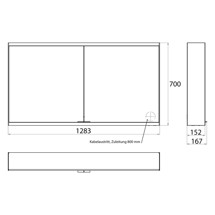 Emco prime 2 Facelift LED-Lichtspiegelschrank 130 cm mit 2 Türen, Aufputzmodell