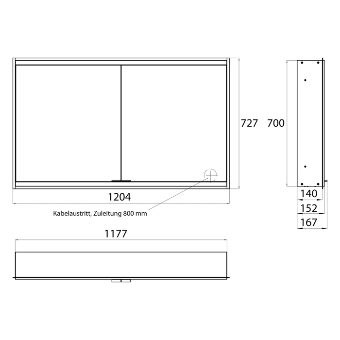 Emco prime 2 Facelift LED-Lichtspiegelschrank 120 cm mit 2 Türen, Unterputzmodell