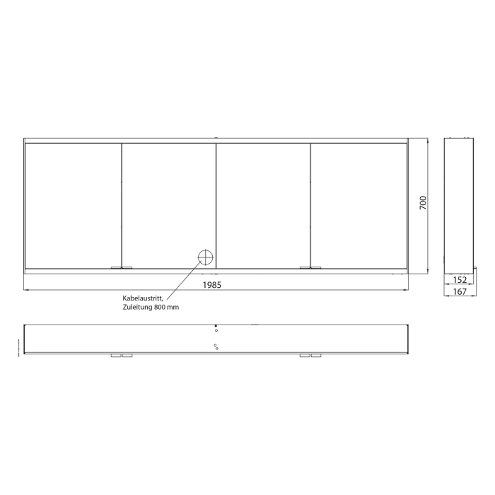 Emco prime 2 Facelift LED-Lichtspiegelschrank 200 cm mit 4 Türen, Aufputzmodell