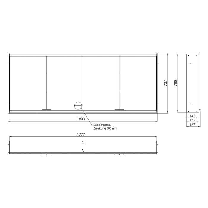 Emco prime 2 Facelift LED-Lichtspiegelschrank 180 cm mit 4 Türen, Unterputzmodell