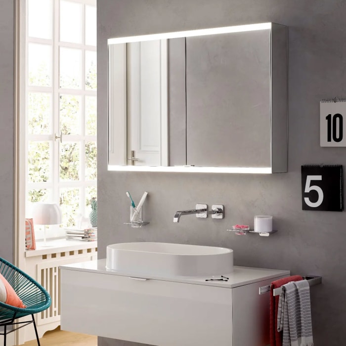 Emco prime 2 Facelift LED-Lichtspiegelschrank 180 cm mit 4 Türen, Unterputzmodell