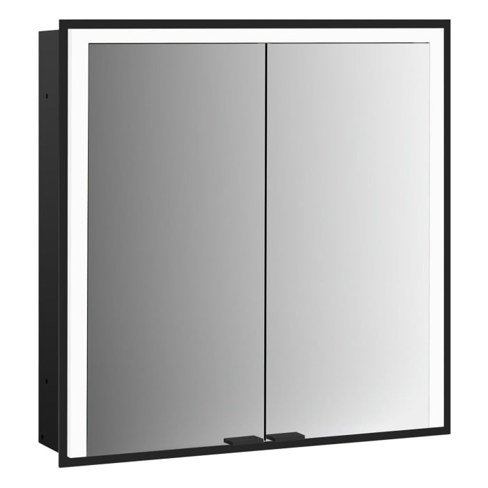 Emco prime 3 LED-Lichtspiegelschrank, 80  cm, 2 Türen, Unterputzmodell