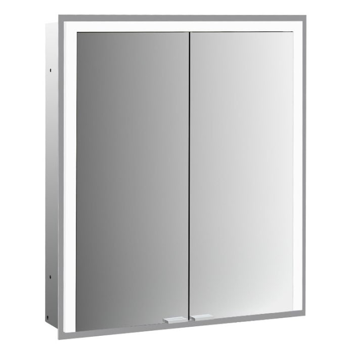 Emco prime 3 LED-Lichtspiegelschrank, 60  cm, 2 Türen, Unterputzmodell