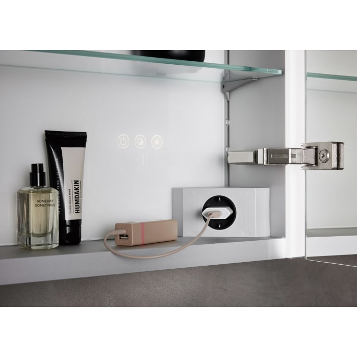 Emco prime 3 LED-Lichtspiegelschrank, 120  cm, 2 Türen, Aufputzmodell