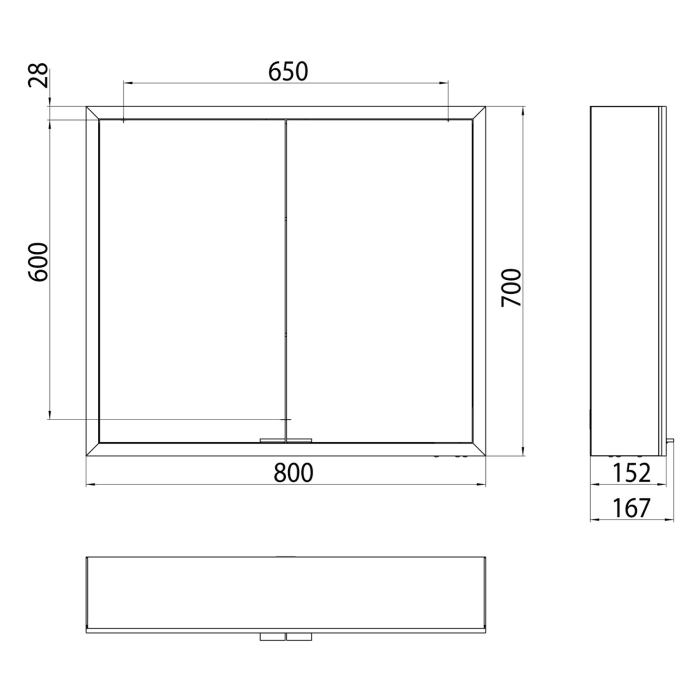 Emco prime Facelift LED-Lichtspiegelschrank 80 cm, 2 Türen, Aufputzmodell