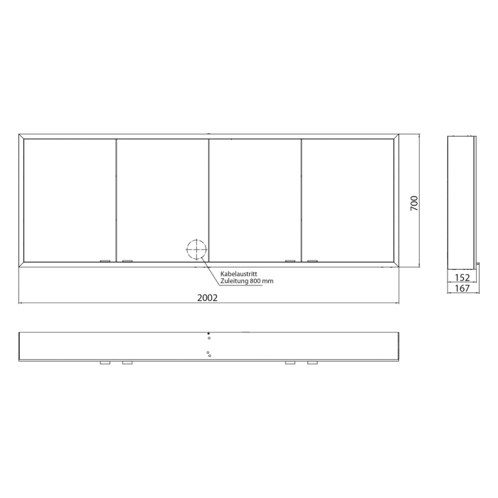Emco prime Facelift LED-Lichtspiegelschrank 200 cm, 4 Türen, Aufputzmodell
