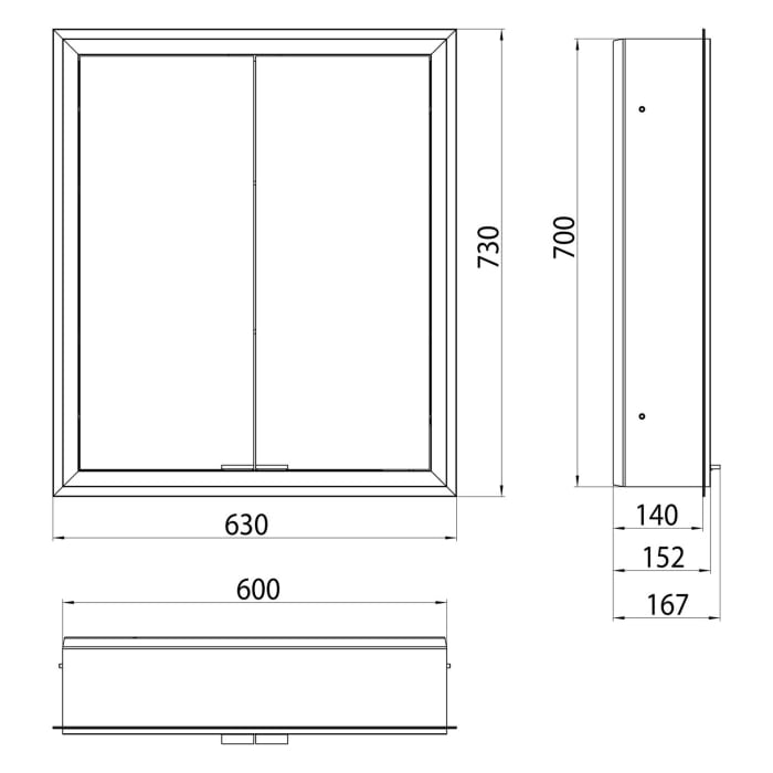 Emco prime Facelift LED-Lichtspiegelschrank 60 cm, 2 Türen, Unterputzmodell