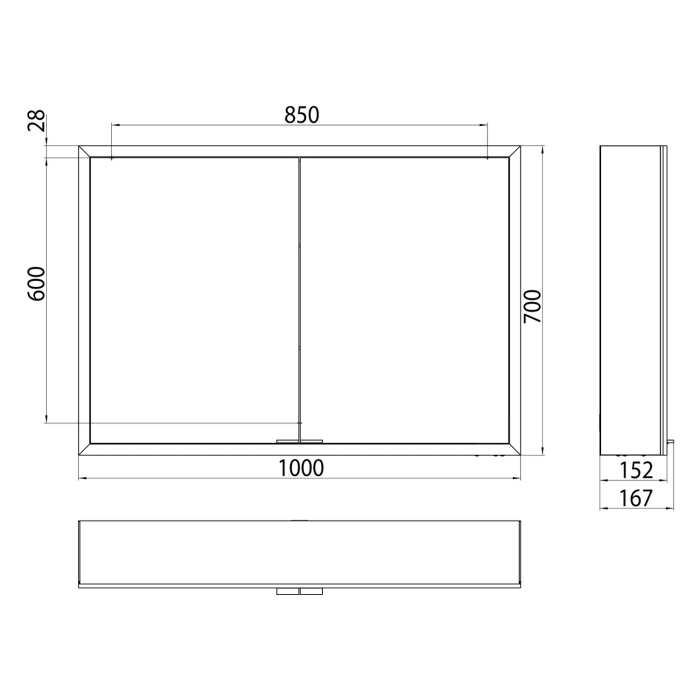Emco prime Facelift LED-Lichtspiegelschrank 100 cm, 2 Türen, Aufputzmodell