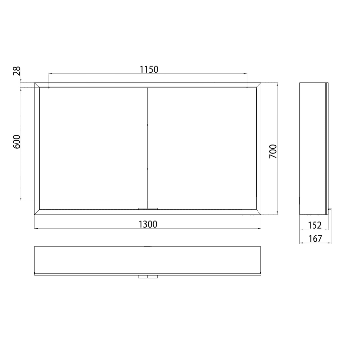 Emco prime Facelift LED-Lichtspiegelschrank 130 cm, 2 Türen, Aufputzmodell