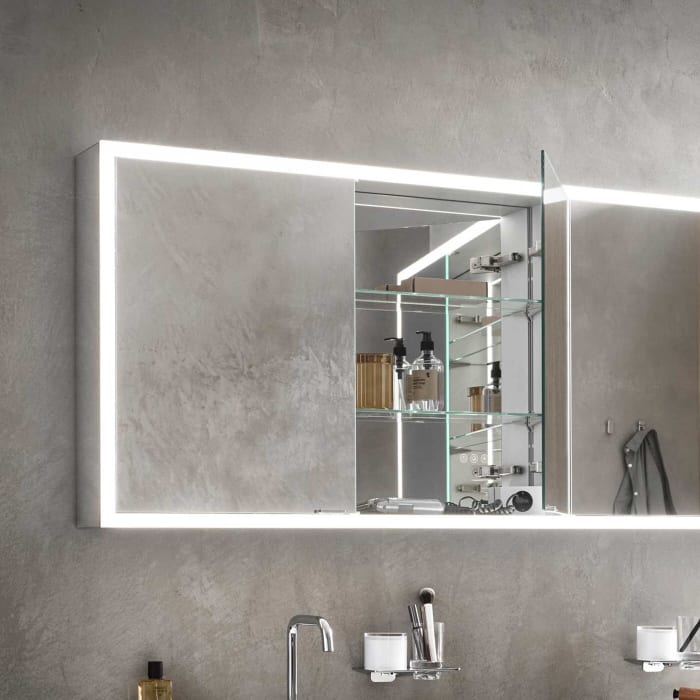 Emco prime Facelift LED-Lichtspiegelschrank 120 cm, 2 Türen, Aufputzmodell