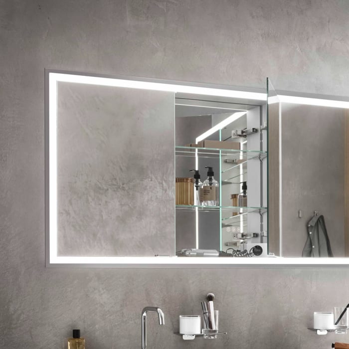 Emco prime Facelift LED-Lichtspiegelschrank 60 cm, 2 Türen, Unterputzmodell