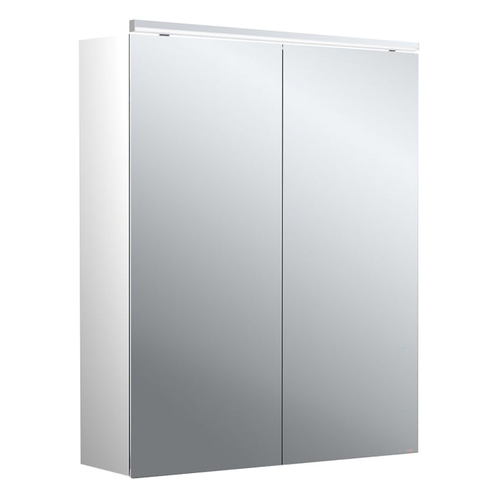 Emco pure 2 Classic LED-Lichtspiegelschrank 60 cm, mit LED-Aufsatzleuchte, 2 Türen