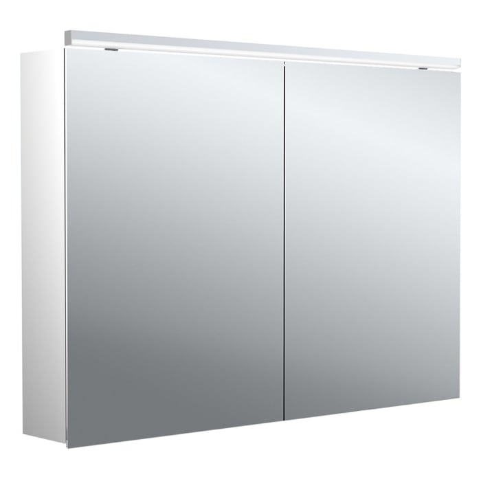Emco pure 2 Classic LED-Lichtspiegelschrank 100 cm, mit LED-Aufsatzleuchte, 2 Türen