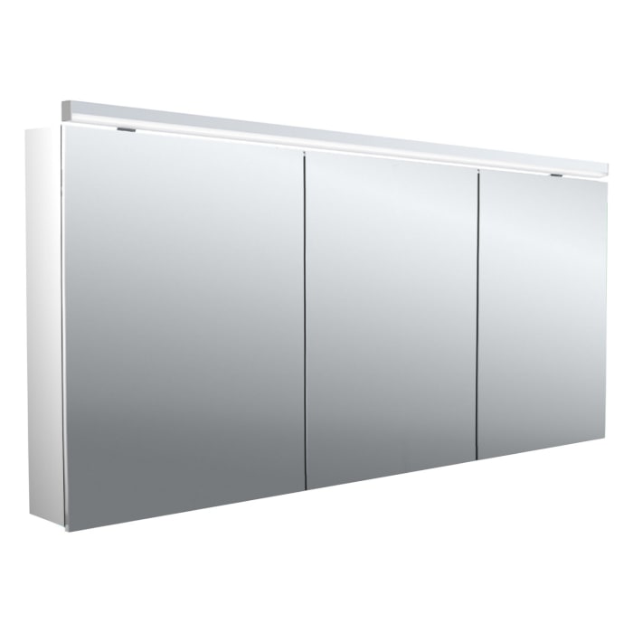 Emco pure 2 Classic LED-Lichtspiegelschrank 140 cm, mit LED-Aufsatzleuchte, 3 Türen