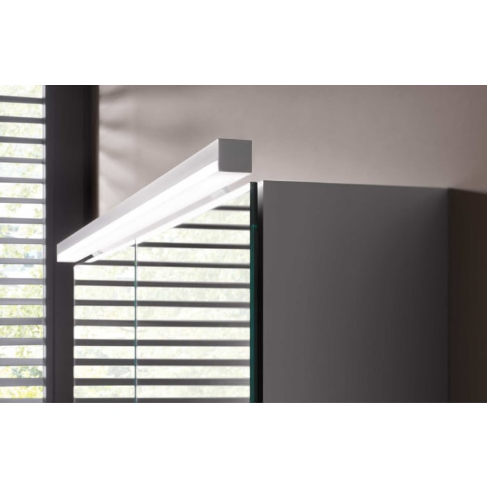 Emco pure 2 Classic LED-Lichtspiegelschrank 120 cm, mit LED-Aufsatzleuchte, 2 Türen