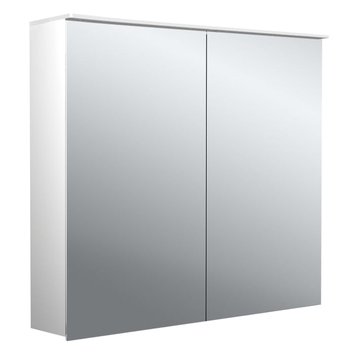 Emco pure 2 Design LED-Lichtspiegelschrank 80 cm, mit Lichtsegel, 2 Türen