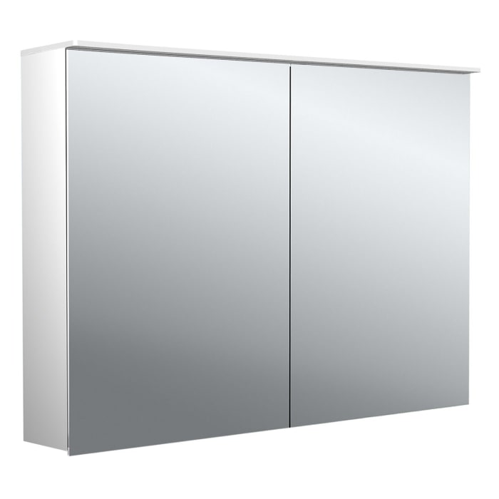 Emco pure 2 Design LED-Lichtspiegelschrank 100 cm, mit Lichtsegel, 2 Türen