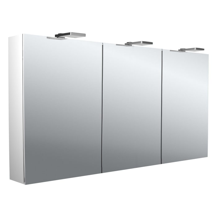 Emco pure 2 Style LED-Lichtspiegelschrank 140 cm, mit LED-Aufsatzleuchte, 3 Türen