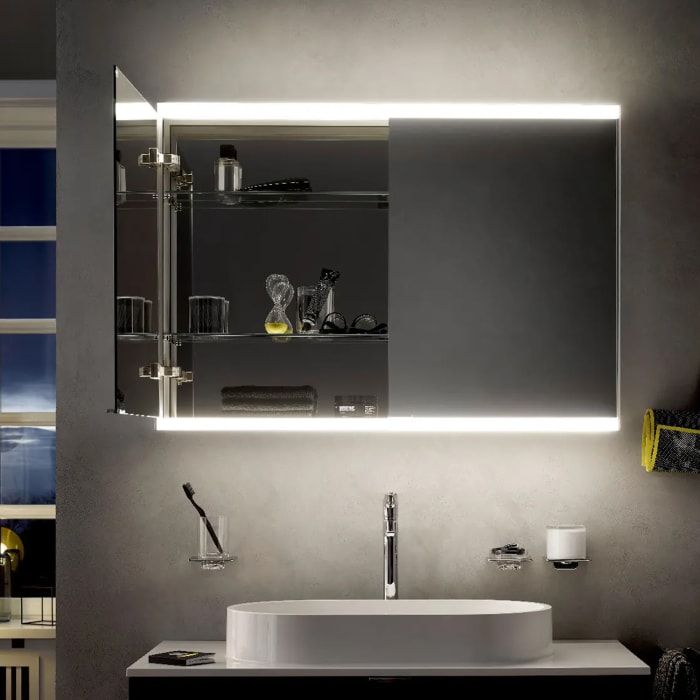 Emco prime 2 Facelift Einbaurahmen für Unterputz LED-Lichtspiegelschrank 130 cm