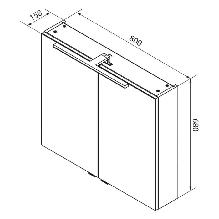 Fackelmann B.brillant LED-Spiegelschrank 80 x 68 cm