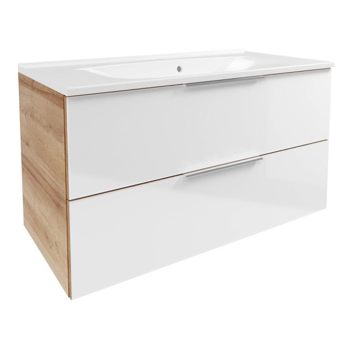 Fackelmann B.brillant Waschplatz-Set mit Gussmarmor-Waschtisch 100,1 cm