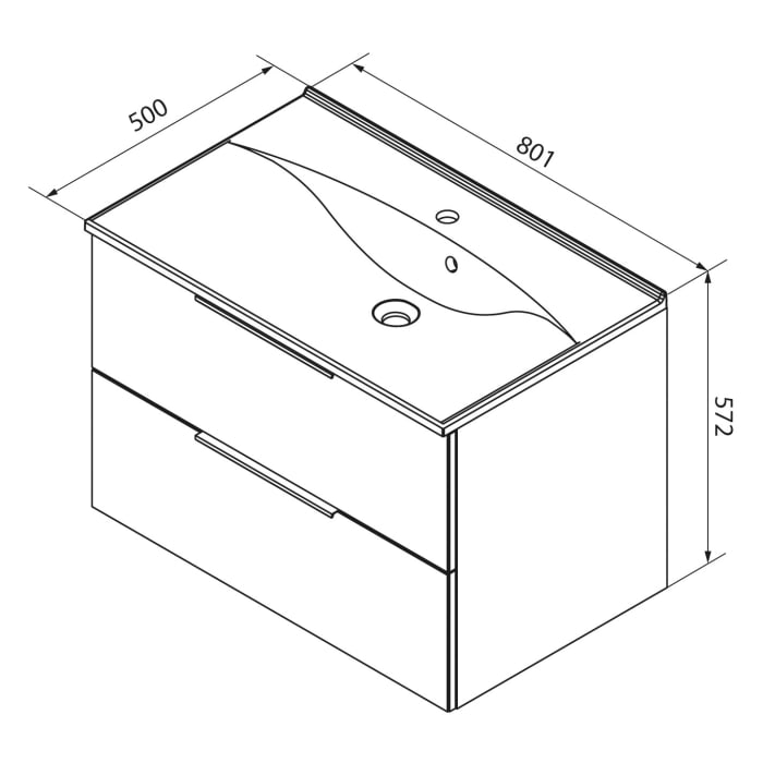 Fackelmann B.brillant Waschplatz-Set mit Gussmarmor-Waschtisch 80,1 cm