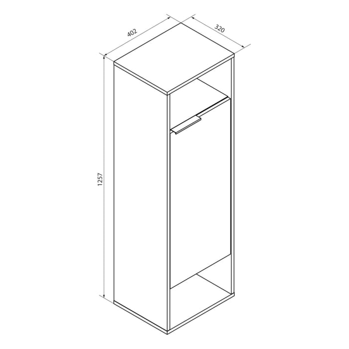 Fackelmann B.Paris Hoch-Midischrank 40,2 x 125,7 cm, Anschlag rechts