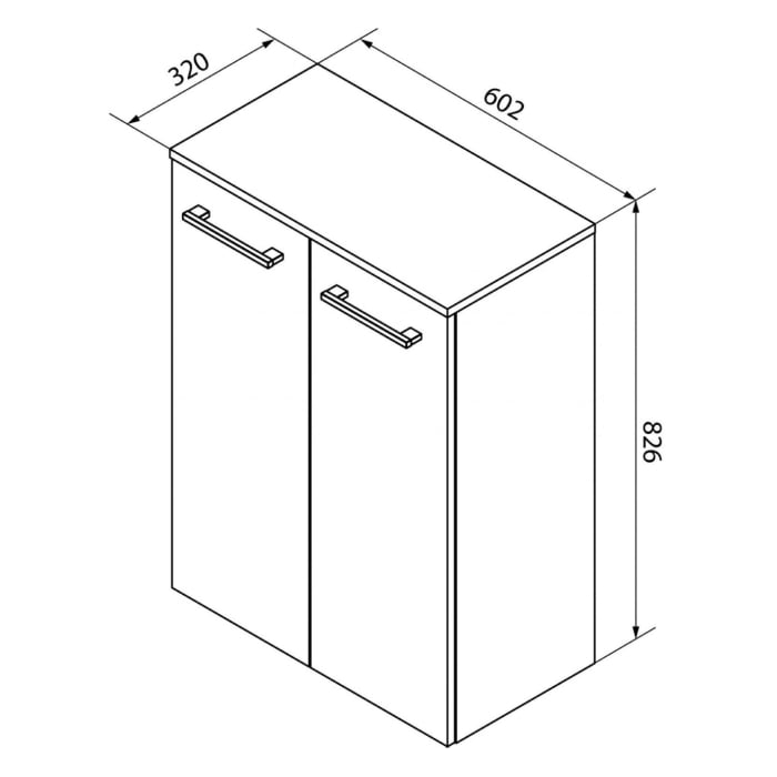 Fackelmann B.style Doppel-Midischrank 60,2 cm