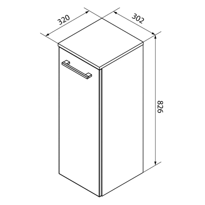 Fackelmann B.style Midischrank 30,2 cm, Anschlag rechts