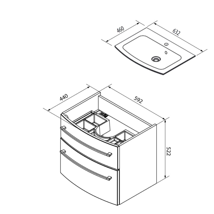 Fackelmann B.style Waschtischkombination 63,2 cm