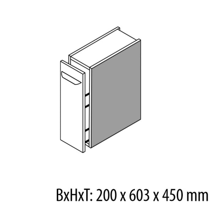 Fackelmann LUXOR Unterschrank Apothekerauszug 20 x 60,3 x 45 cm
