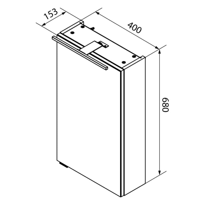 Fackelmann SBC LED Spiegelschrank 40 cm, Türanschlag rechts