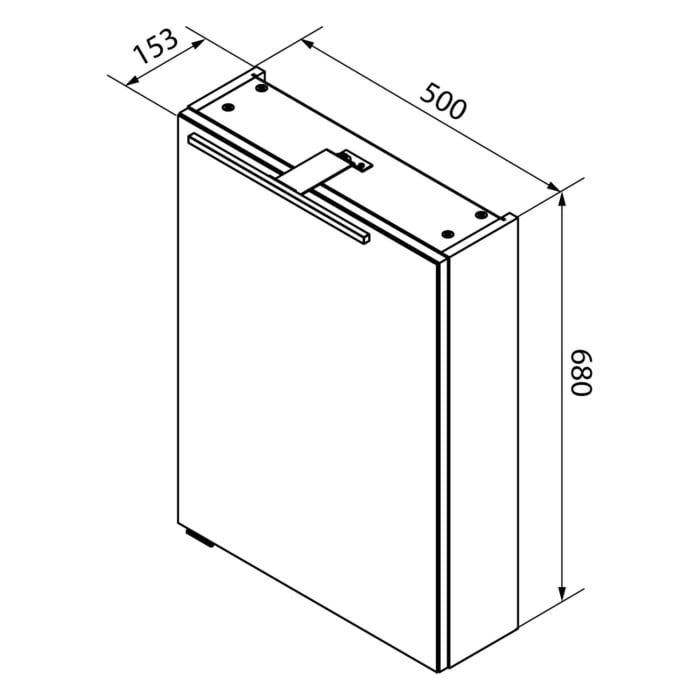 Fackelmann SBC LED Spiegelschrank 50 cm, Türanschlag rechts
