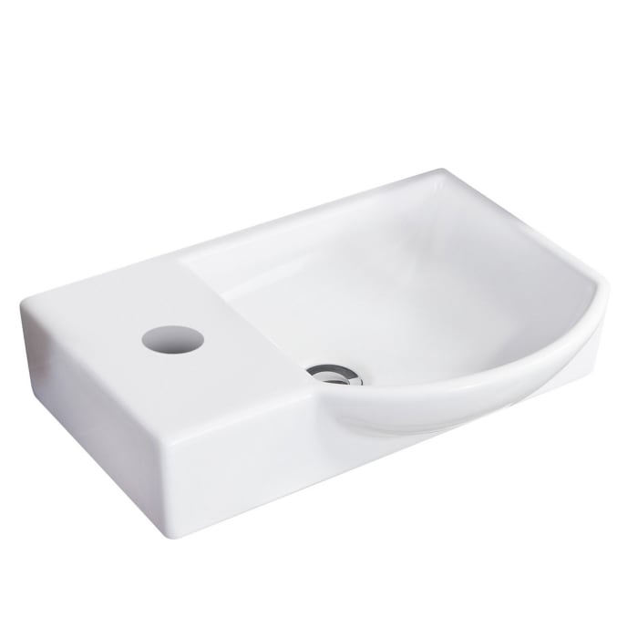 Fackelmann SBC Gäste-WC Keramikbecken 45 x 32 cm, Becken rechts, Hahnloch links