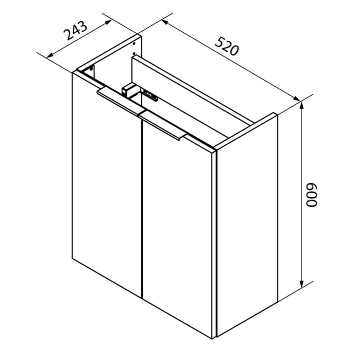 Fackelmann SBC Waschtischunterschrank 52 cm mit 2 Türen