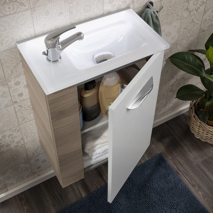 Fackelmann SBC Waschtischunterschrank 44 cm mit 1 Tür, Anschlag rechts