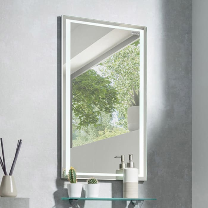 Fackelmann Badspiegel Framelight 40,5 x 70,5 cm mit umlaufender LED-Beleuchtung