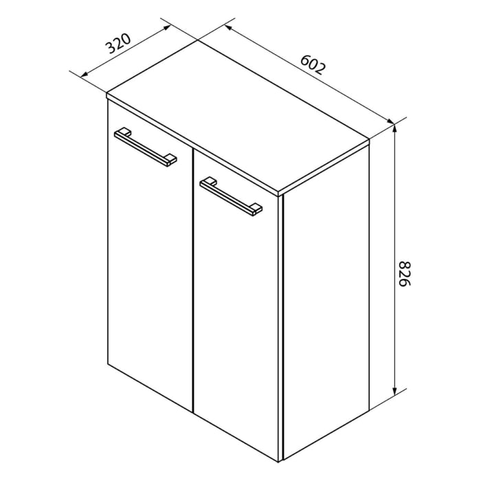 Fackelmann VERONA Doppel-Midischrank mit Innenschublade 60,2 cm