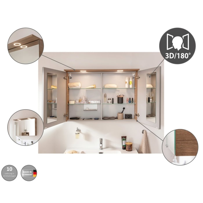 Fackelmann VITA LED- Spiegelschrank 100,2 x 69,6 cm