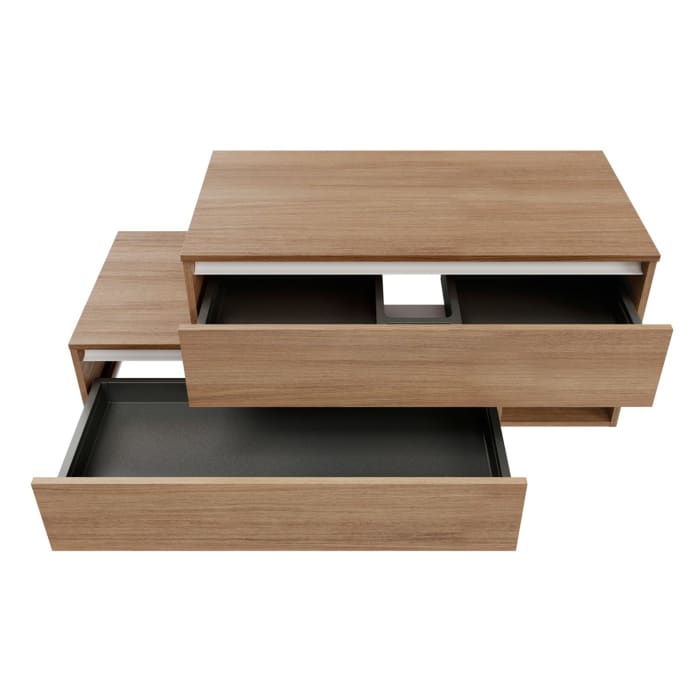 Fackelmann VITA L-Waschtischunterschrank mit Abdeckplatte rechts 128,7 cm