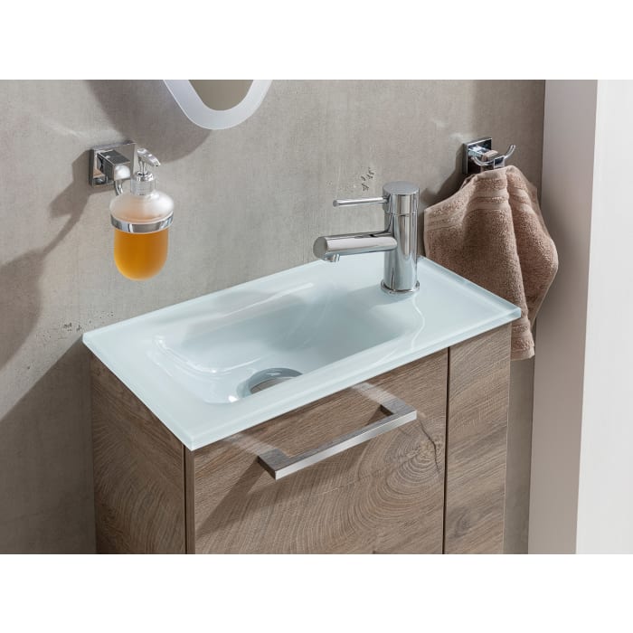 Fackelmann Gäste-WC Glasbecken 45 x 25 cm mit Permanentablauf