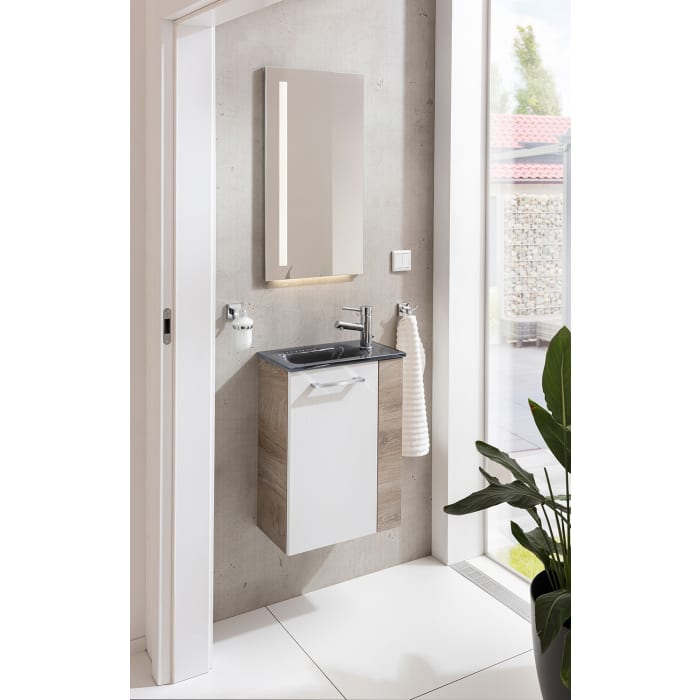 Fackelmann Gäste-WC Glasbecken 45 x 25 cm mit Permanentablauf