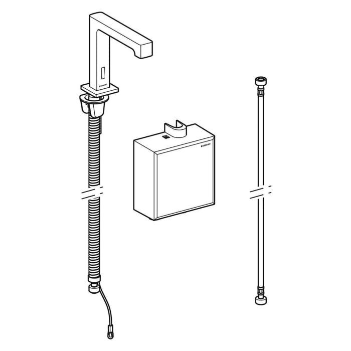 Geberit Brenta Waschtischarmatur Standmontage, Batteriebetrieb, mit AP-Funktionsbox
