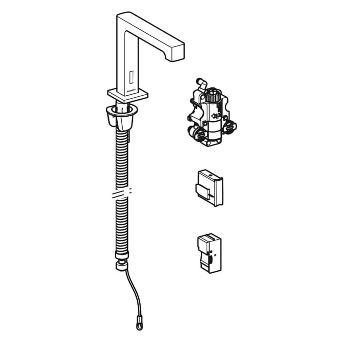 Geberit Brenta Waschtischarmatur Standmontage, Netzbetrieb, für UP-Funktionsbox